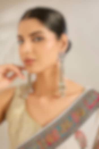 Gold Finish Multi-Colored Kundan Polki Dangler Earrings by Amreli Jaipur at Pernia's Pop Up Shop